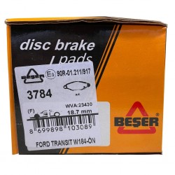 BEŞER 3784 TRANSİT V184 01-06 ÖN DİSK FREN BALATASI 