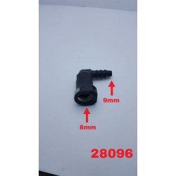 Yakıt Hortum Soket Jakı 9mm Hortum 8mm Soket Dişi 90° Derece Dirsek Yakıt Soketi pa12 gf30 (1047-07) MD e81