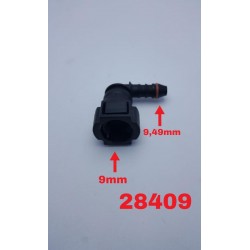 Yakıt Jack Soketi 9mm Hortum 9,49 Soket Dişi 90° Derece Dirsek Yakıt Soketi Oringli PVKQ D9,49 pa6.10