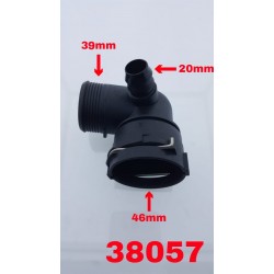 38057 20-39mm Hortum 46mm Soket Dişi Dirsek Radyatör Hortum Ucu  Soketi 29920 pa66gf30