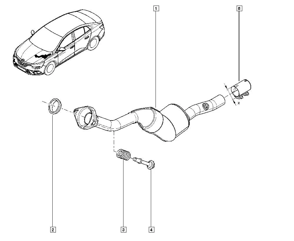 Renault Megane 4-IV Egzos Borusu 208001435R - Orijinal Renault Mais