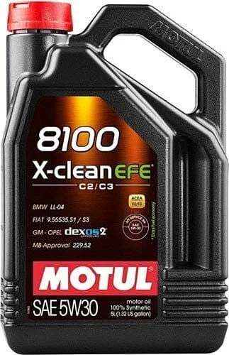 Motul 5W/30 X-Clean EFE Partiküllü Motor Yağı 5 LT - Renault Clio, Megane, Fluence Uyumlu