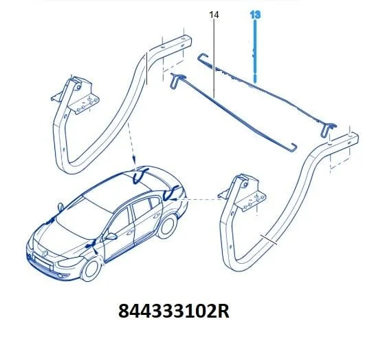 Renault Fluence Bagaj Kapağı Denge Çubuğu Dış Taraf (2010-2016) 844333102R - Renault Mais