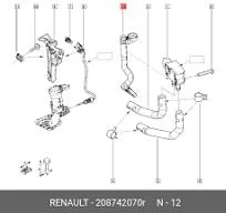 Renault Megane 4-IV ve Duster 2-II 1.5 DCI K9K AdBlue Basınç Kaptör Hortumu (208742070R) - Renault Mais