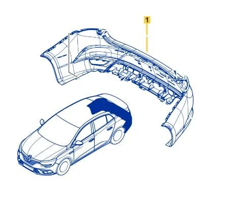 Renault Megane 4-IV Arka Tampon (2016-2023) 850102339V - Renault Mais Kalitesi
